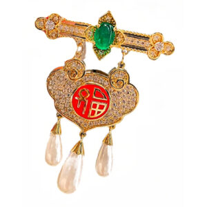 Chinese style, satisfactory, peace lock, brooch, women's high-end sense, high-end high-end pin, cheongsam jacket, coat, chest flower