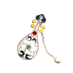New Chinese traditional Chinese style pearl tassel pipa brooch