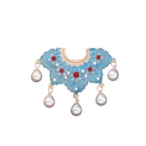 Original China-Chic cloud shoulder fringed brooch imitation burnt blue Chinese-style cheongsam Hanfu brooch pin buckle gift