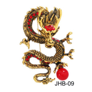 Vintage domineering Chinese Loong brooch for men and women high-end China-Chic Chinese zodiac the Year of the Loong pin temperament pearl corsage suit