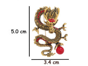 Vintage domineering Chinese Loong brooch for men and women