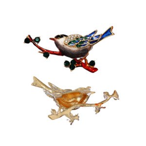 National style magpie brooch, fashionable men's and women's imitation enamel bird brooch, cute animal chest flower coat accessories
