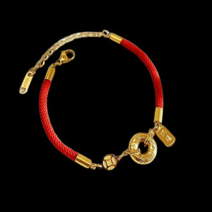 Copper Coin New Light Luxury Red Rope Nafu Titanium Steel Bracelet Women's Gold Coin Joyful Simple Bracelet