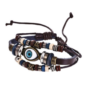 Manufacturer's direct supply of handmade couple vintage bracelets, handicrafts, jewelry, multi-layer cowhide, eye woven jewelry wholesale