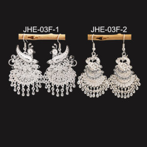 Jingtai Blue Peacock Earrings Female Imitation Miao Silver Ethnic Totem Phoenix Bell Earrings Scenic Area Ear Accessories