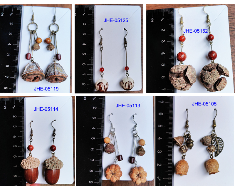 Vintage Chinese medicine plants, new Chinese style handmade simple earrings, ethnic style original, niche qipao, ancient style, personalized accessories