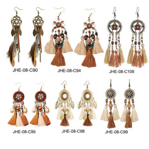 Retro ethnic style Su earrings, fashionable dopamine bohemian earrings, new Chinese vacation style accessories