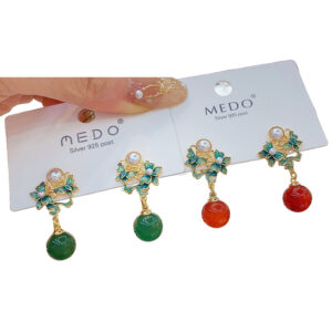 Chinese Style New Chinese Style Earrings Women's Advanced Flower China-Chic Palace Style Earrings Earrings Temperament Earrings Magnificent