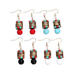 New ethnic minority style exotic Tibetan earrings with retro personality and simple temperament, Nepalese earrings for women