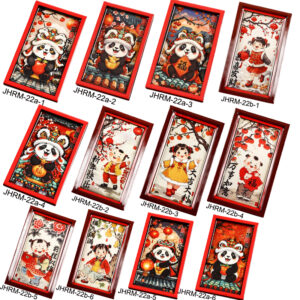 Chinese style refrigerator stickers, Year of the Snake, Fuwa, God of Wealth couplets, Spring Festival celebration, creative gifts, three-dimensional cartoon magnetic suction stickers