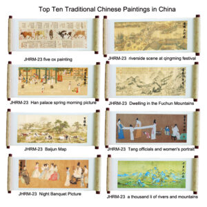 Top Ten Traditional Chinese Paintings in China Thousand Miles of Rivers and Mountains, National Style, Refrigerator Sticker Scroll Features, Creative Crafts, Wooden Customization, Creative Gifts