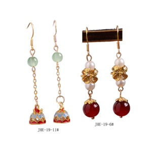 New Chinese style earrings, national style brass ear hooks, retro court style, ethnic Hanfu qipao, ancient style earrings