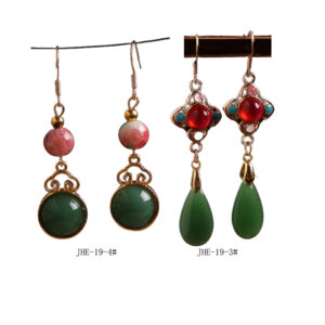 New Chinese style earrings, national style brass ear hooks, retro court style, ethnic Hanfu qipao, ancient style earrings