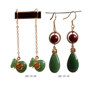 New Chinese style earrings, national style brass ear hooks, retro court style, ethnic Hanfu qipao, ancient style earrings