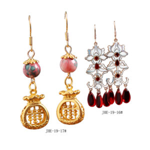 New Chinese style earrings, national style brass ear hooks, retro court style, ethnic Hanfu qipao, ancient style earrings