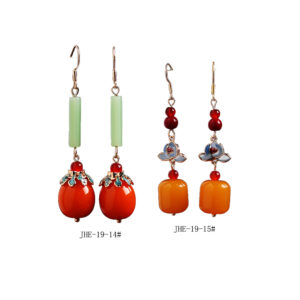 New Chinese style earrings, national style brass ear hooks, retro court style, ethnic Hanfu qipao, ancient style earrings