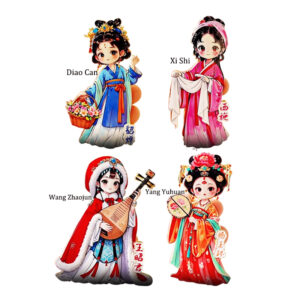 Chinese style classical four beauties, cultural creativity, refrigerator stickers, metal souvenirs, travel souvenirs, souvenirs, gifts for friends